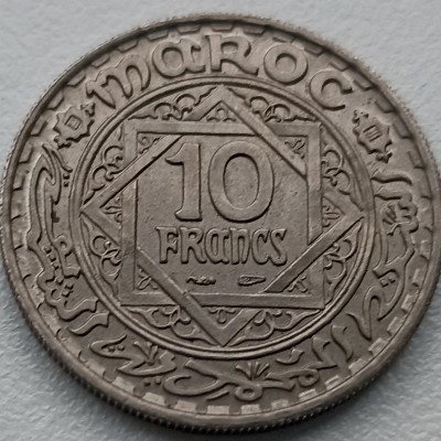 Marokas. 10 frankų 1947 m. Marokas. 10 frankų 1947 m.