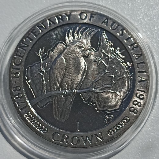 Meno salos. 1 krona 1988 m. Meno salos. 1 krona 1988 m.