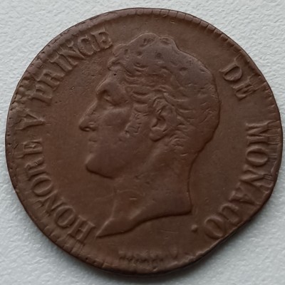 Monakas. 5 santimai 1837 m.