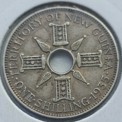 Naujoji Gvinėja. 1 šilingas 1935 m. Sidabras.