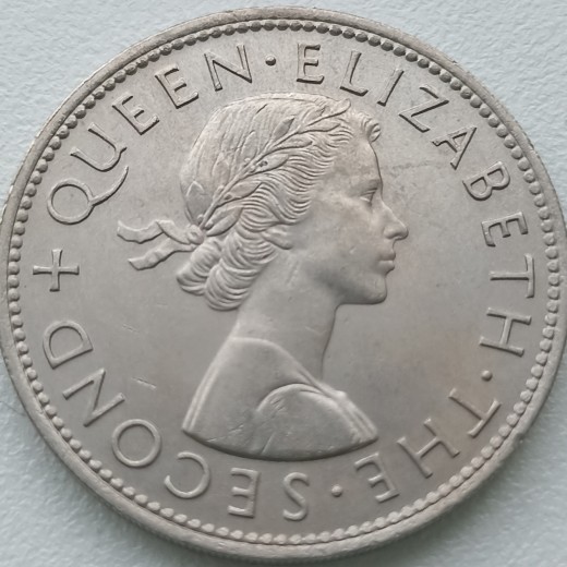 Naujoji Zelandija. 1/2 kronos 1961 m. Naujoji Zelandija. 1/2 kronos 1961 m.