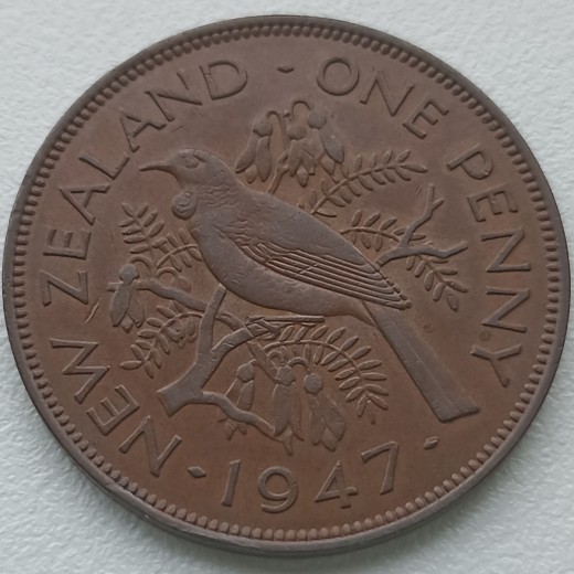 Naujoji Zelandija. 1 penny 1947 m. Naujoji Zelandija. 1 penny 1947 m.
