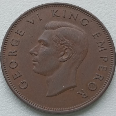 Naujoji Zelandija. 1 penny 1947 m. Naujoji Zelandija. 1 penny 1947 m.