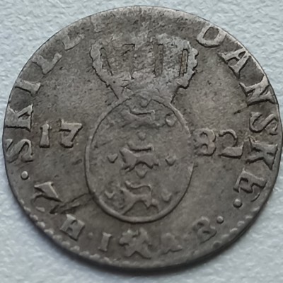 Norvegija. 2 skilingai 1782 m. Sidabras.