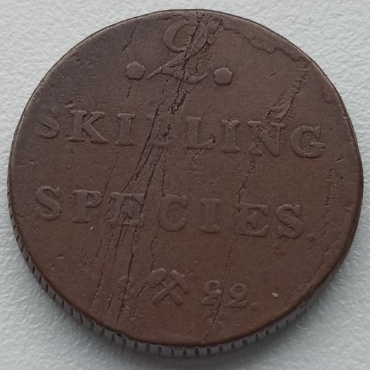 Norvegija. 2 skilingai 1822 m. Norvegija. 2 skilingai 1822 m.