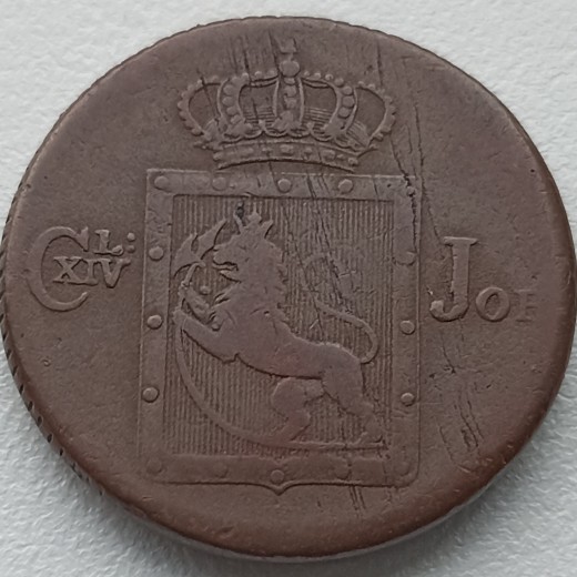 Norvegija. 2 skilingai 1822 m. Norvegija. 2 skilingai 1822 m.