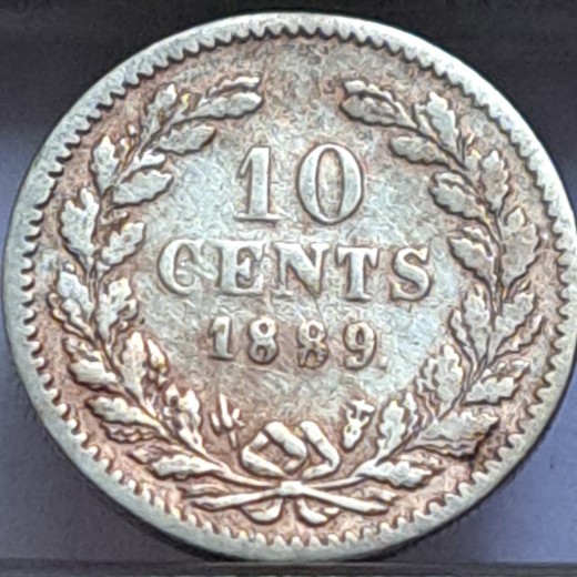 Nyderlandai 10 Centų 1889 KM#80 (B65) Nyderlandai 10 Centų 1889 KM#80 (B65)