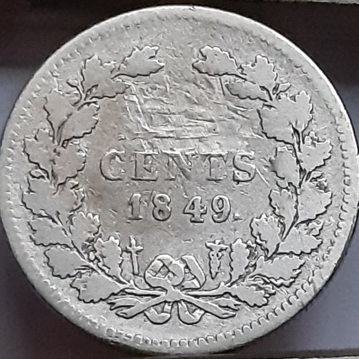 Nyderlandai 25 centai 1849 Sidabras (94.) Nyderlandai 25 centai 1849 Sidabras (94.)