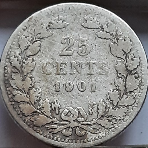 Nyderlandai 25 centai 1901 Sidabras (70.) Nyderlandai 25 centai 1901 Sidabras (70.)