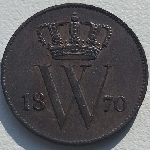 Nyderlandai. 1 centas 1870 m. Nyderlandai. 1 centas 1870 m.