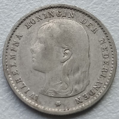 Nyderlandai. 10 centų 1894 m. Sidabras.