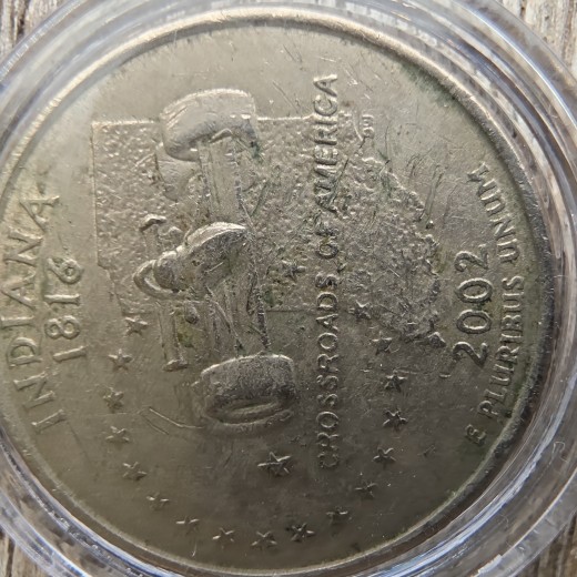 Parduodama JAV 25 centų (Quarter Dollar) moneta – Indiana, 2002 P Parduodama JAV 25 centų (Quarter Dollar) moneta – Indiana, 2002 P
