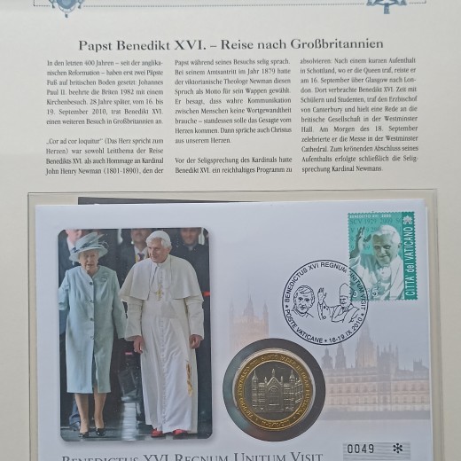 Popiežiaus Benedikto XVI medalių laiškai.