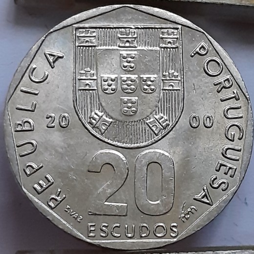 Portugalija 20 Eskudų 2000 KM#634 (B76) Portugalija 20 Eskudų 2000 KM#634 (B76)