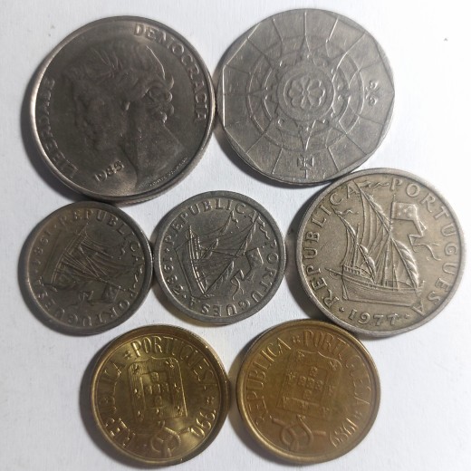 PORTUGALIJA MONETŲ MIKSAS 7 VNT. PORTUGALIJA MONETŲ MIKSAS 7 VNT.