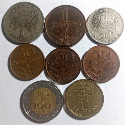 PORTUGALIJA MONETŲ MIKSAS 8 VNT.