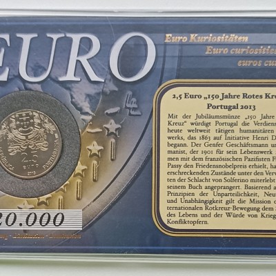 Portugalija. 2.5€ 2013 m. Moneta plastikiniame dėkle.