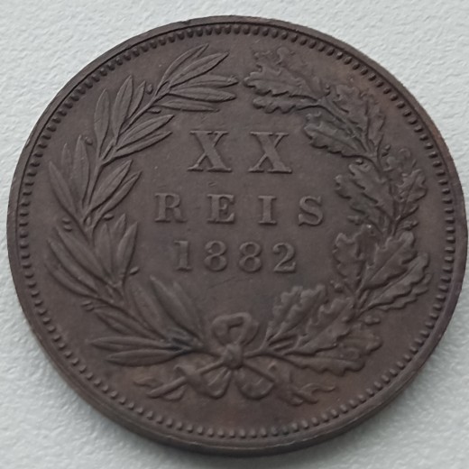 Portugalija. 20 realu 1882 m. Portugalija. 20 realu 1882 m.