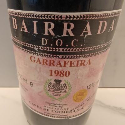 Portugališkas raudonasis vynas Caves de Coimbra Bairrada Garrafeira 1980.