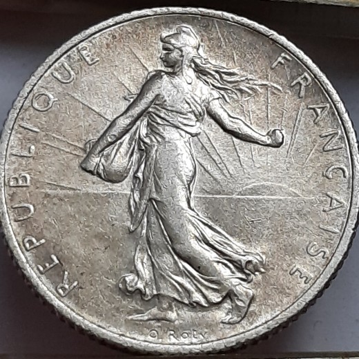 Prancūzija 1 Frankas 1918 Sidabras (B223) Prancūzija 1 Frankas 1918 Sidabras (B223)