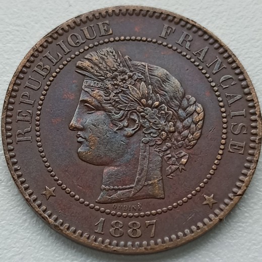 Prancūzija. 10 santimų 1887 m.