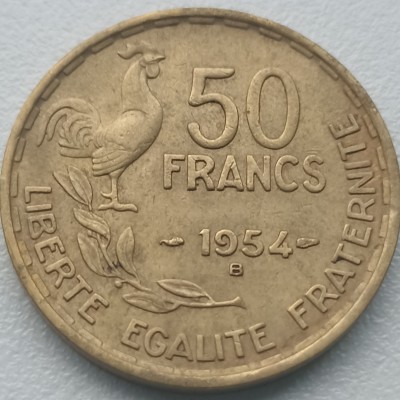 Prancūzija. 50 frankų 1954 B.