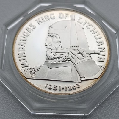 Sidabrinis medalis Mindaugas king of Lithuania 1968 m.