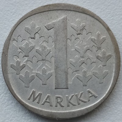 Suomija. 1 markė 1967 m. Sidabras.