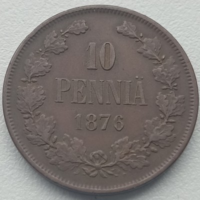Suomija. 10 pensų 1876 m.