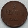 Suomija. 5 penny 1866 m.