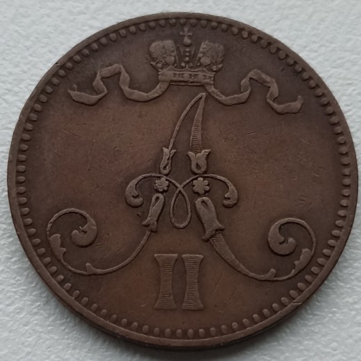 Suomija. 5 penny 1866 m.