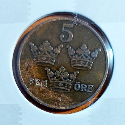 ŠVEDIJA 5 ERĖS "L" 1909 m. (reta)