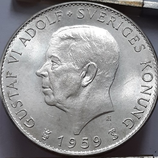 Švedija 5 Kronos 1959 Proginė Sidabras (B276)