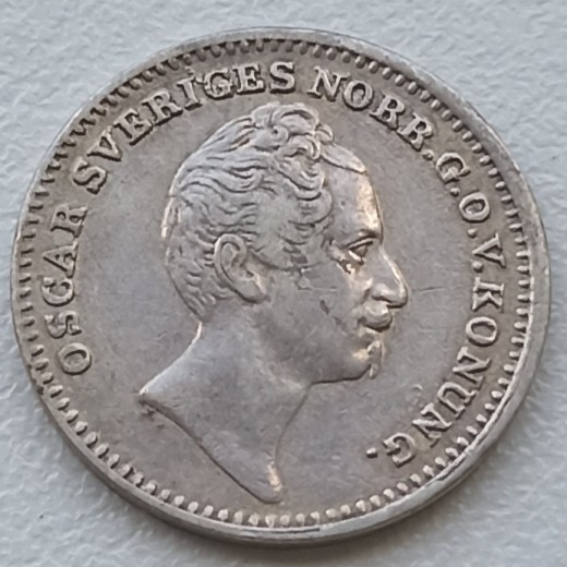 Švedija. 1/16 rigsdaler 1848 m. Sidabras. Švedija. 1/16 rigsdaler 1848 m. Sidabras.