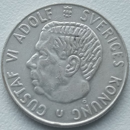 Švedija. 1 krona 1966 m. Sidabras. Švedija. 1 krona 1966 m. Sidabras.
