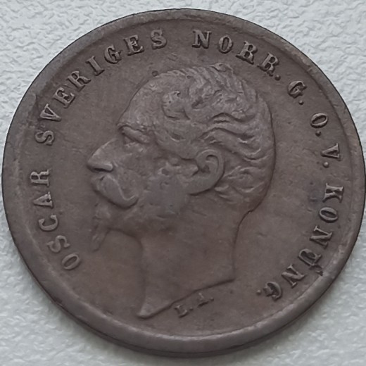Švedija. 1 ore 1857 m. Švedija. 1 ore 1857 m.