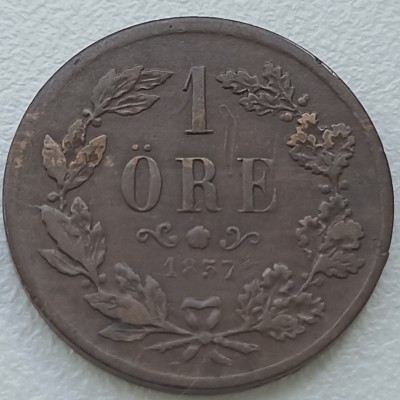 Švedija. 1 ore 1857 m.