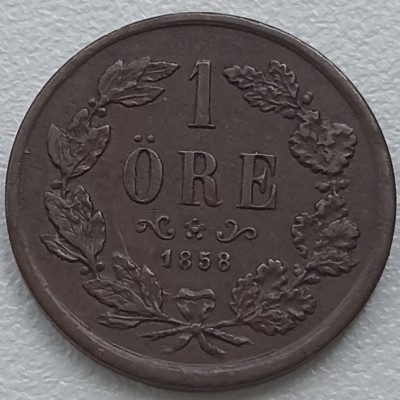 Švedija. 1 ore 1858 m.