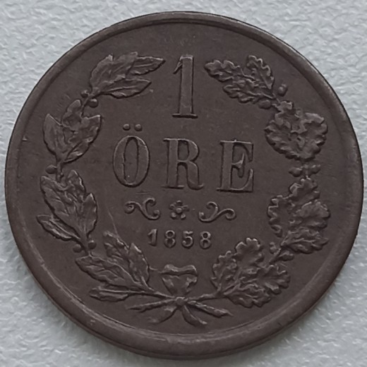 Švedija. 1 ore 1858 m. Švedija. 1 ore 1858 m.