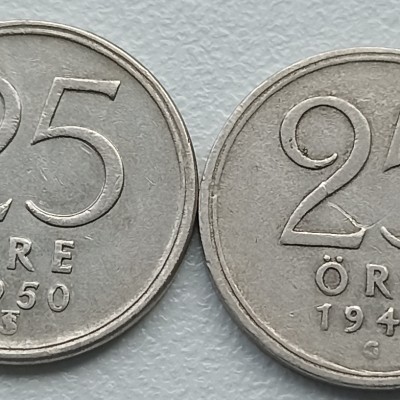 Švedija. 25 erės 1950 m., 1943 m. Sidabras.