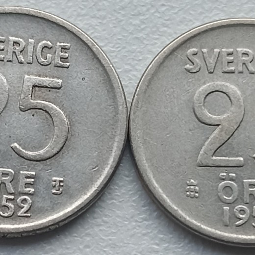 Švedija. 25 erės 1952 m., 1953 m. Sidabras. Švedija. 25 erės 1952 m., 1953 m. Sidabras.