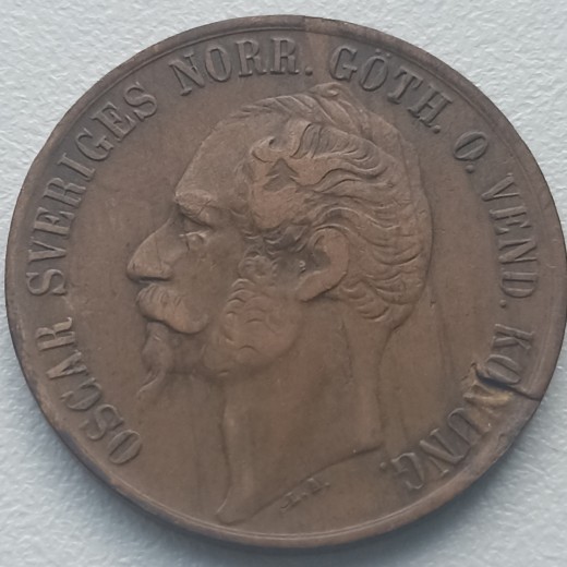 Švedija. 5 erės 1858 m.