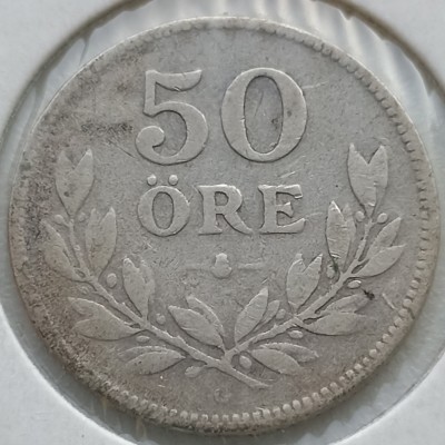 Švedija. 50 erių 1929 m. Sidabras.