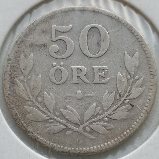 Švedija. 50 erių 1929 m. Sidabras. Švedija. 50 erių 1929 m. Sidabras.