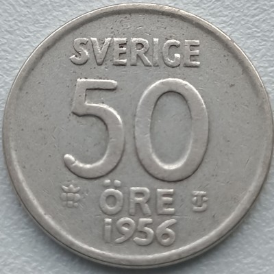 Švedija. 50 erių 1956 m. Sidabras.