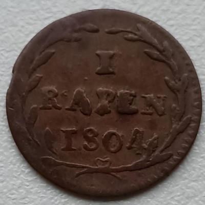 Šveicarija. 1 rapen 1804 m.