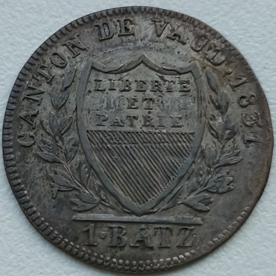 Šveicarija. Vaud. 1 batzen 1831 m.