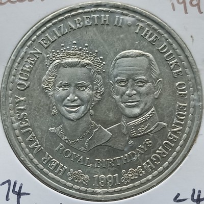 Terkso ir Kaikoso salos. 1 krona 1991 m.
