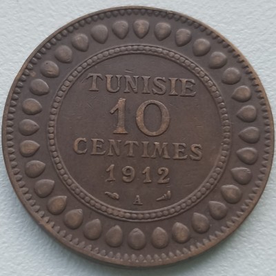 Tunisas. 10 santimų 1912 m. Tunisas. 10 santimų 1912 m.