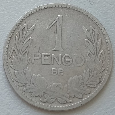 Vengrija. 1 pengė 1926 m. Sidabras.